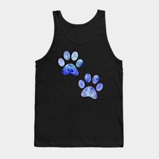 watercolor dogs paw blue watercolor puppy paw Tank Top